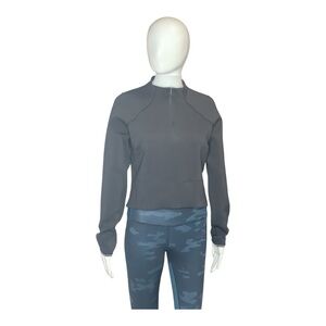 Lululemon Kicking Asphalt Black Half-Zip Cropped Jacket, Size 4 New